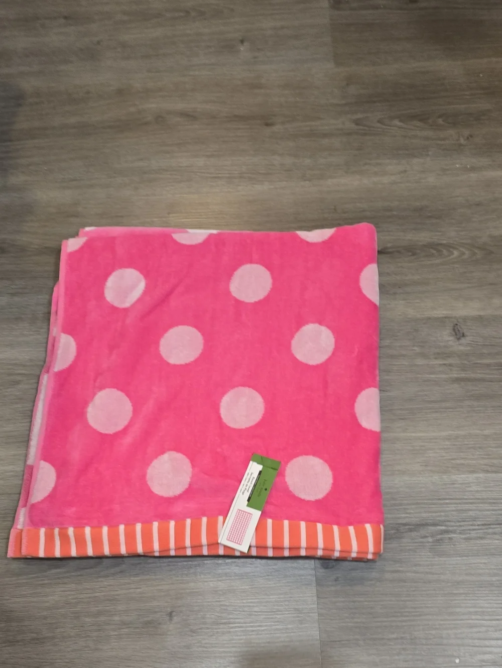 Kate Spade New York Polka Dot Oversized Beach Towel- Pink